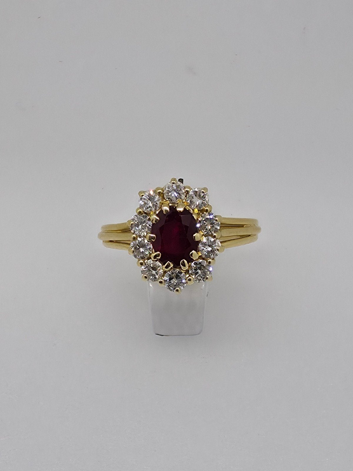 Marguerite ring, Wit, Goud