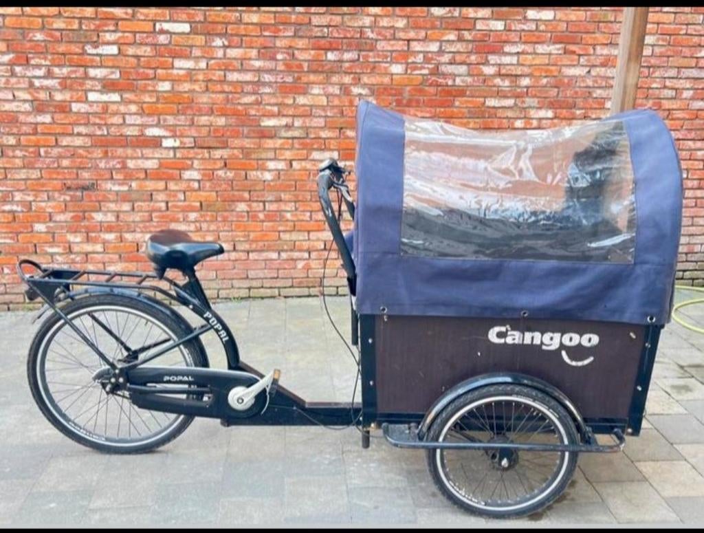 Bakfiets met blauwe dak van de merk Cangoo., Fietsen en Brommers, Ophalen of Verzenden