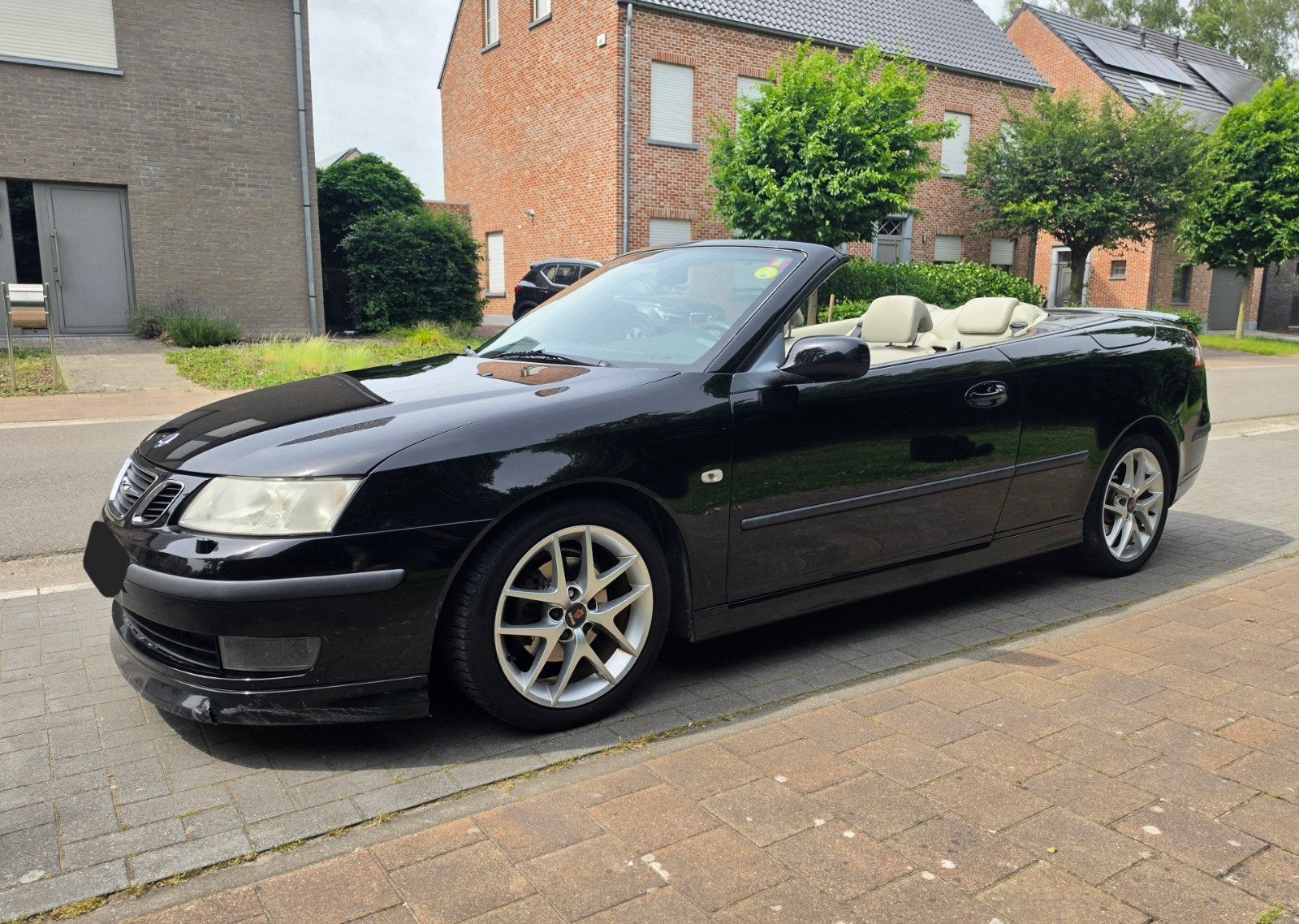 Saab 93 Cabrio 1.8T Linear Slechts 145.000km Gekeurd Carpass, Auto's, Saab, 110 kW, Cabriolet, Leder en Stof, Zwart