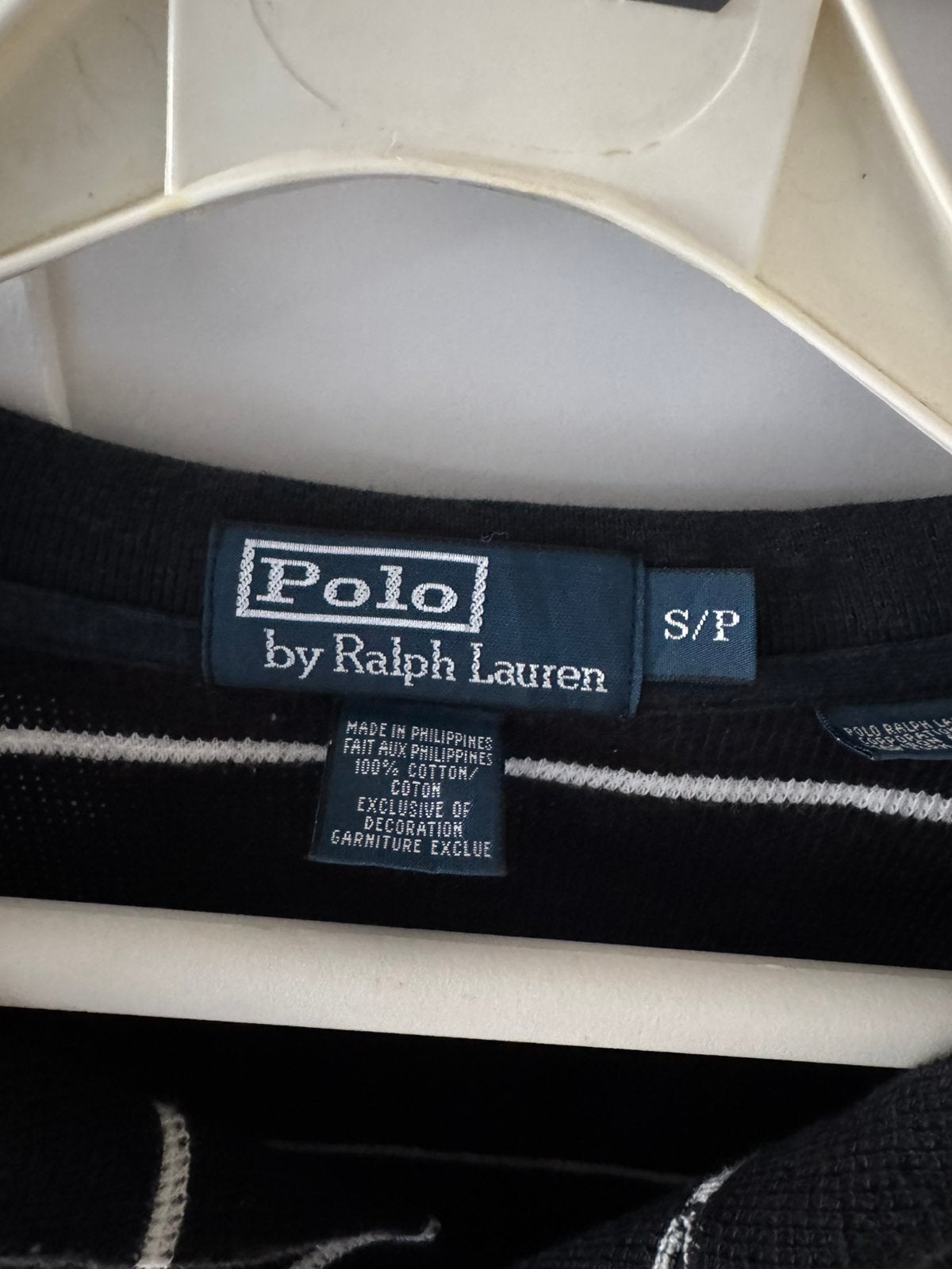 Polo à rayures Ralph Lauren noir et blanc — S, Enlèvement ou Envoi, Comme neuf, Noir