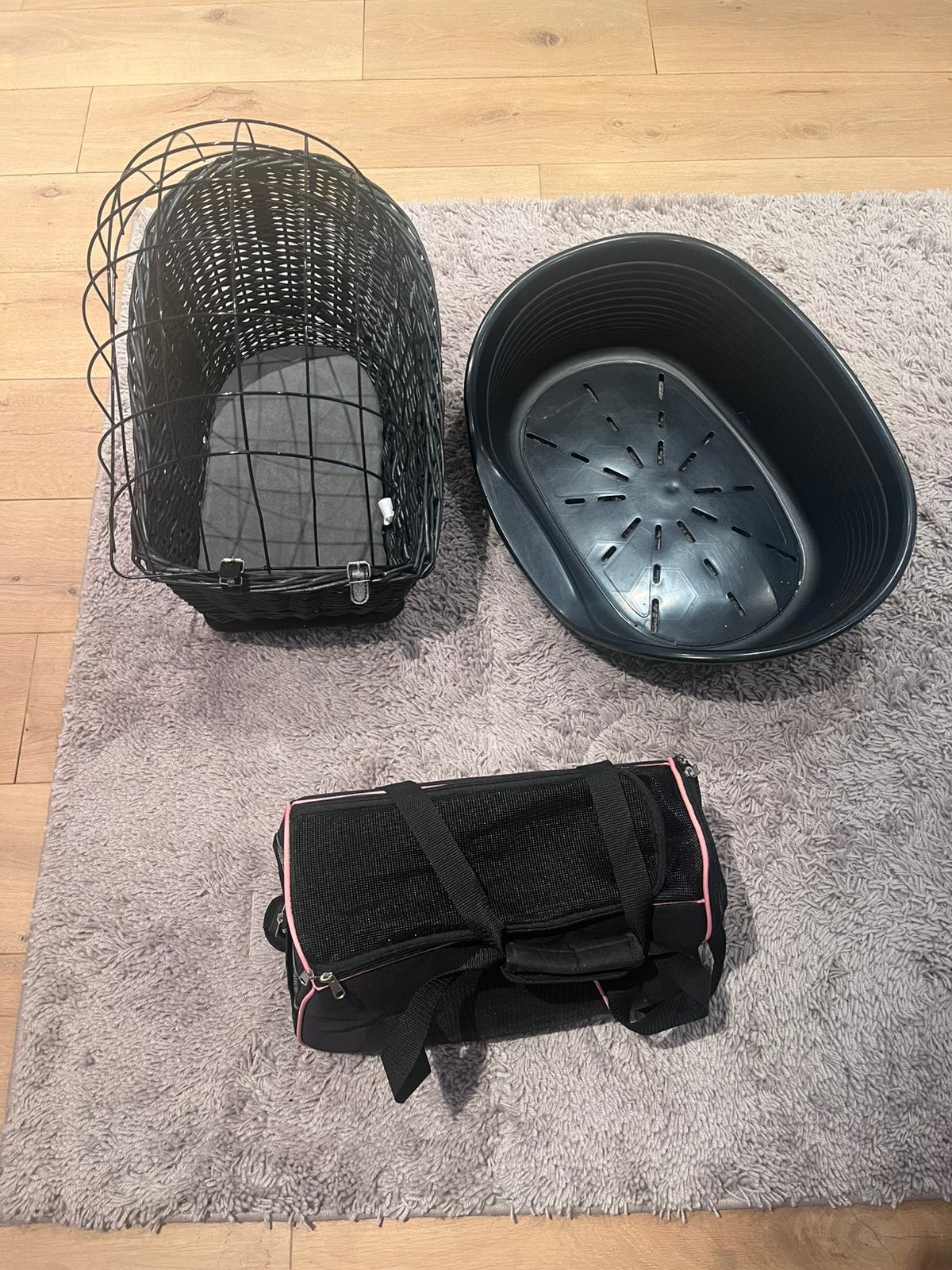 Set kleine hond draagtas + mandje + fietsmand, Autres marques, Enlèvement, Comme neuf, Panier de vélo pour chien