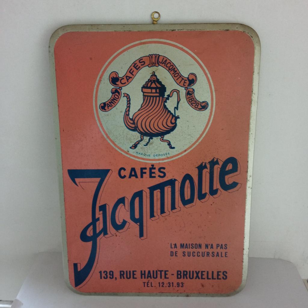 Reclame voor Jacqmotte Coffee, Ophalen of Verzenden, Gebruikt, Reclamebord