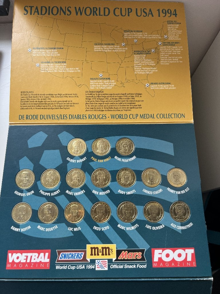 World Cup Medal Collection 1994 – De Rode Duivels (compleet), Ophalen of Verzenden, Gebruikt, Overige typen