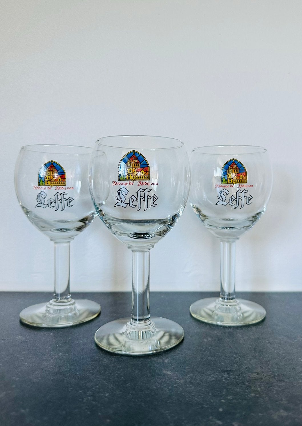 Set van 3 Leffe bierglazen 33 cl, Verzamelen, Ophalen, Zo goed als nieuw, Leffe