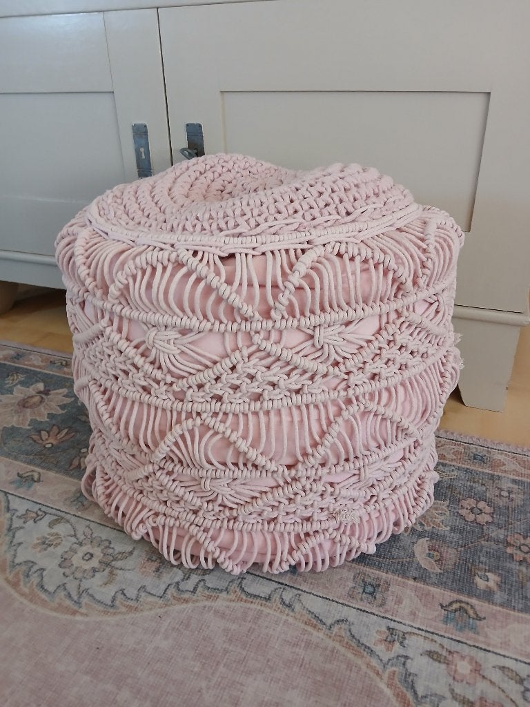 Pouf, Rond, Comme neuf, Enlèvement, Tissus
