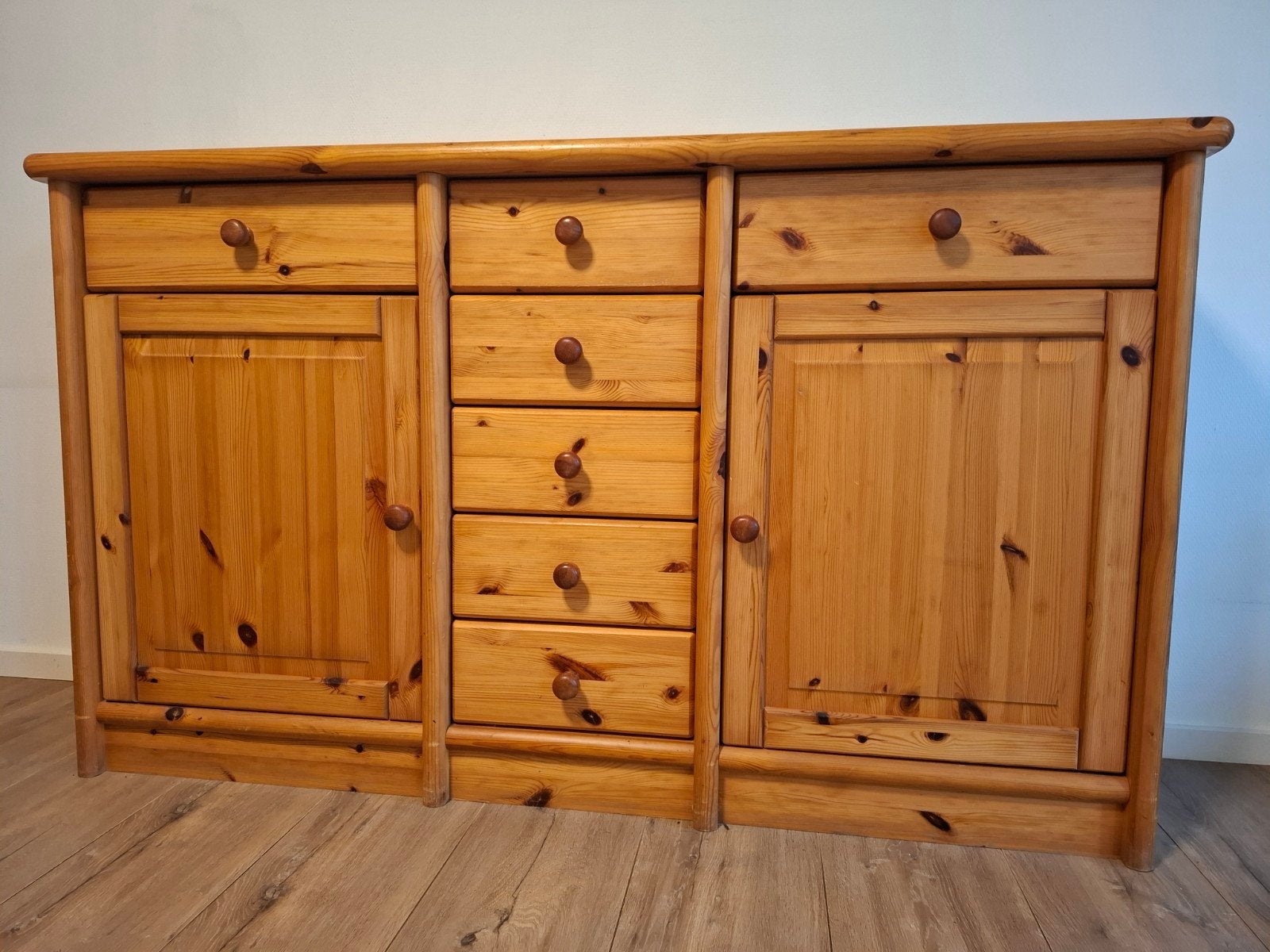 Grenen houten dressoir kast, 162x43x96 cm, Enlèvement, Utilisé, Pin, Avec tiroir(s)