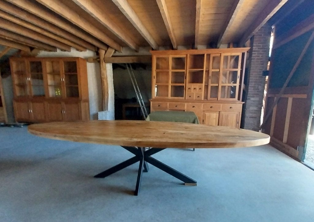 Prachtige megagrote ovale eettafel 300 cm, Huis en Inrichting, Tafels | Eettafels, Ophalen, 100 tot 150 cm, 200 cm of meer, Zo goed als nieuw