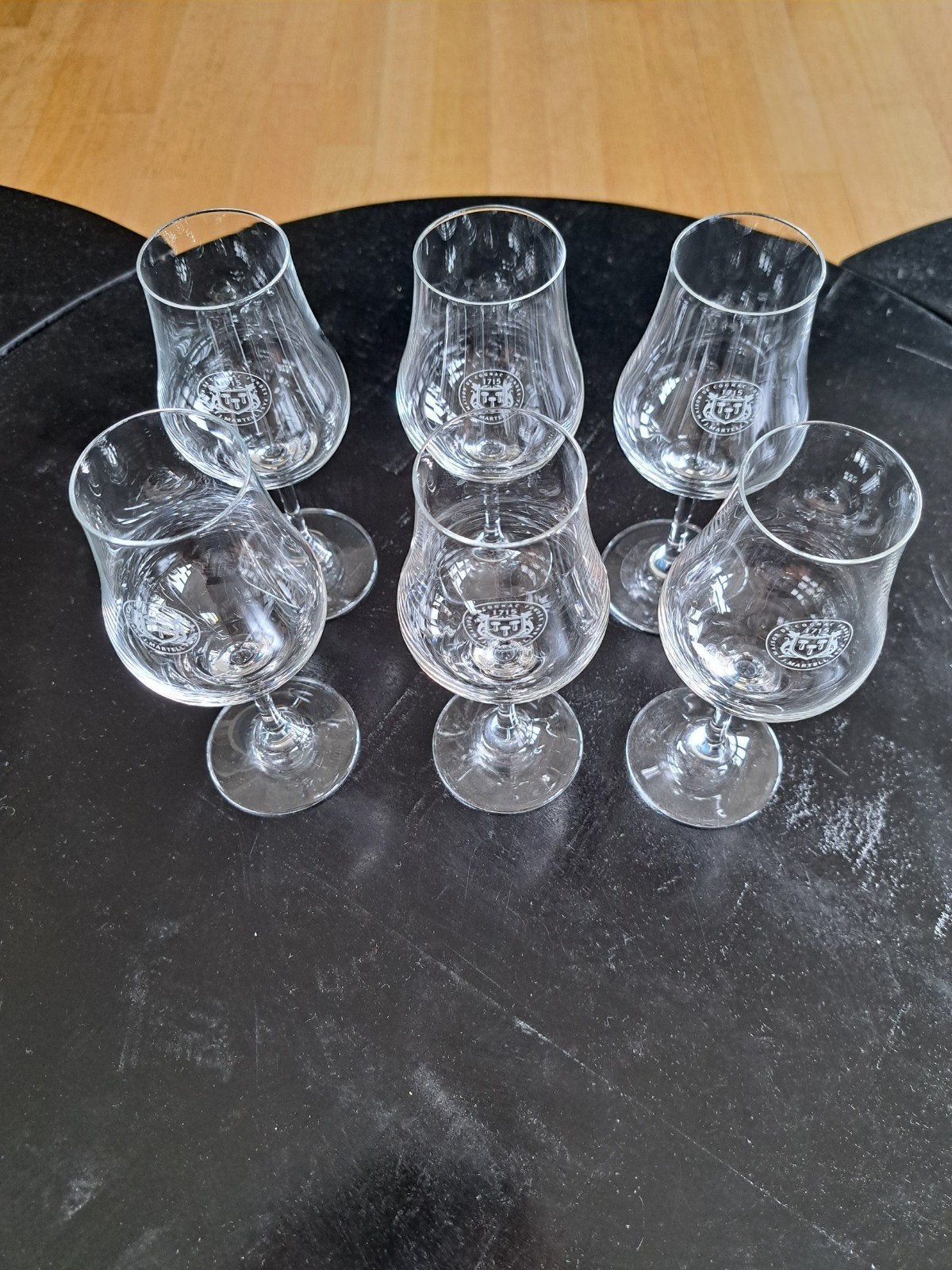 6 verres tulipe de 15 CL estampillés Cognac Martell), Collections, Verres & Petits Verres, Enlèvement ou Envoi