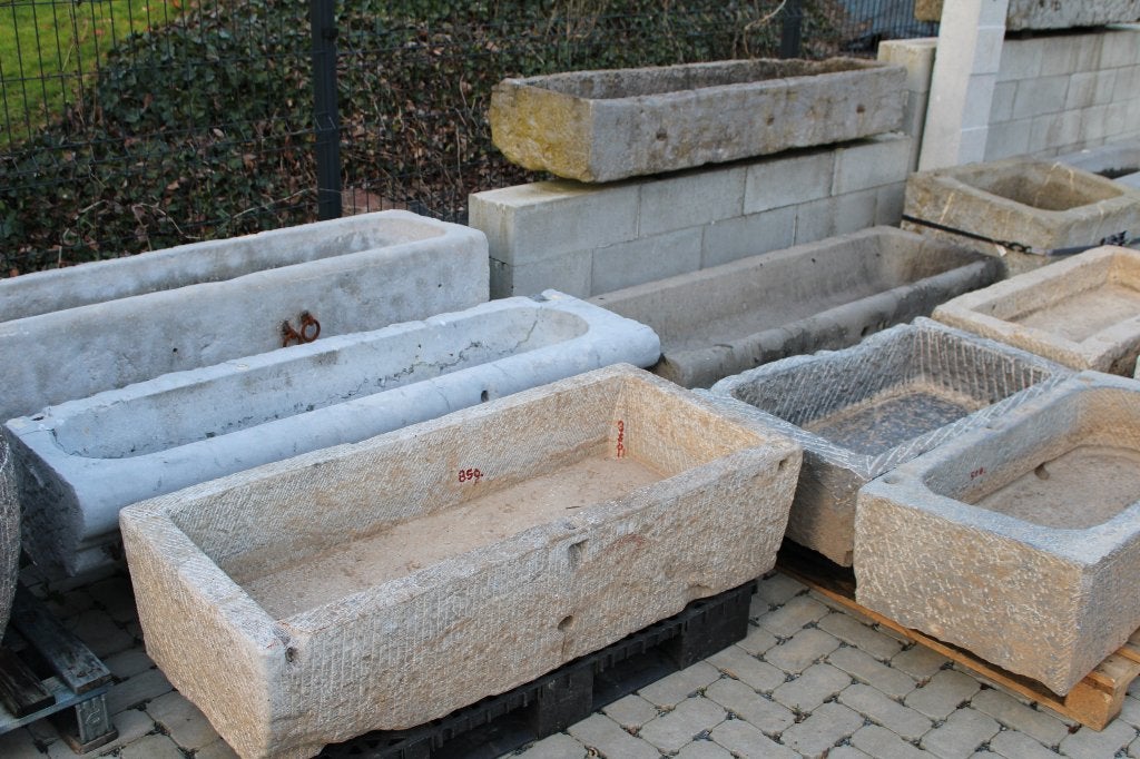 bac auge en pierre bleu jardinière , grand choix !!, Jardin & Terrasse, Pierre, 30 à 60 cm, Enlèvement, Utilisé