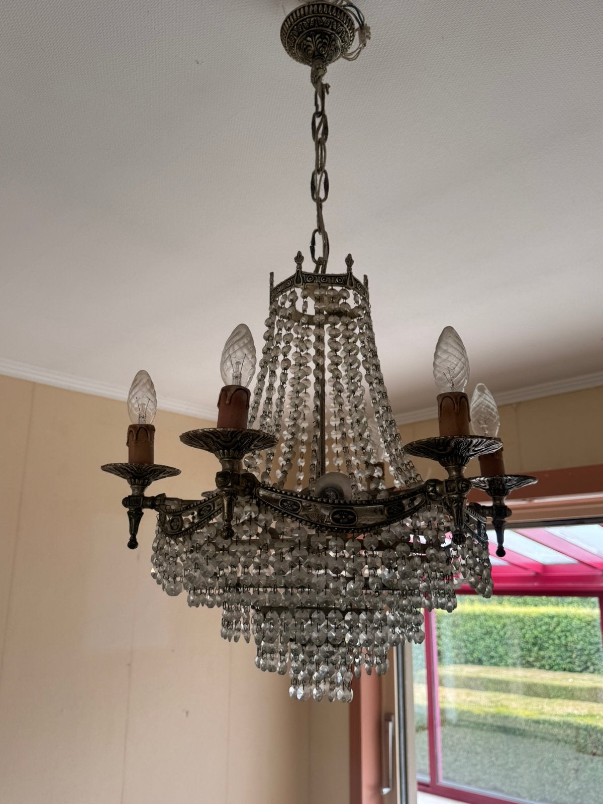 Vintage Kroonluchter, Huis en Inrichting, Ophalen, Gebruikt