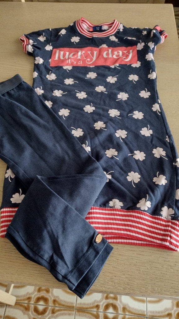TOM DU kleedje + legging maat 140 - 146, Meisje, Ophalen of Verzenden, Zo goed als nieuw, Setje