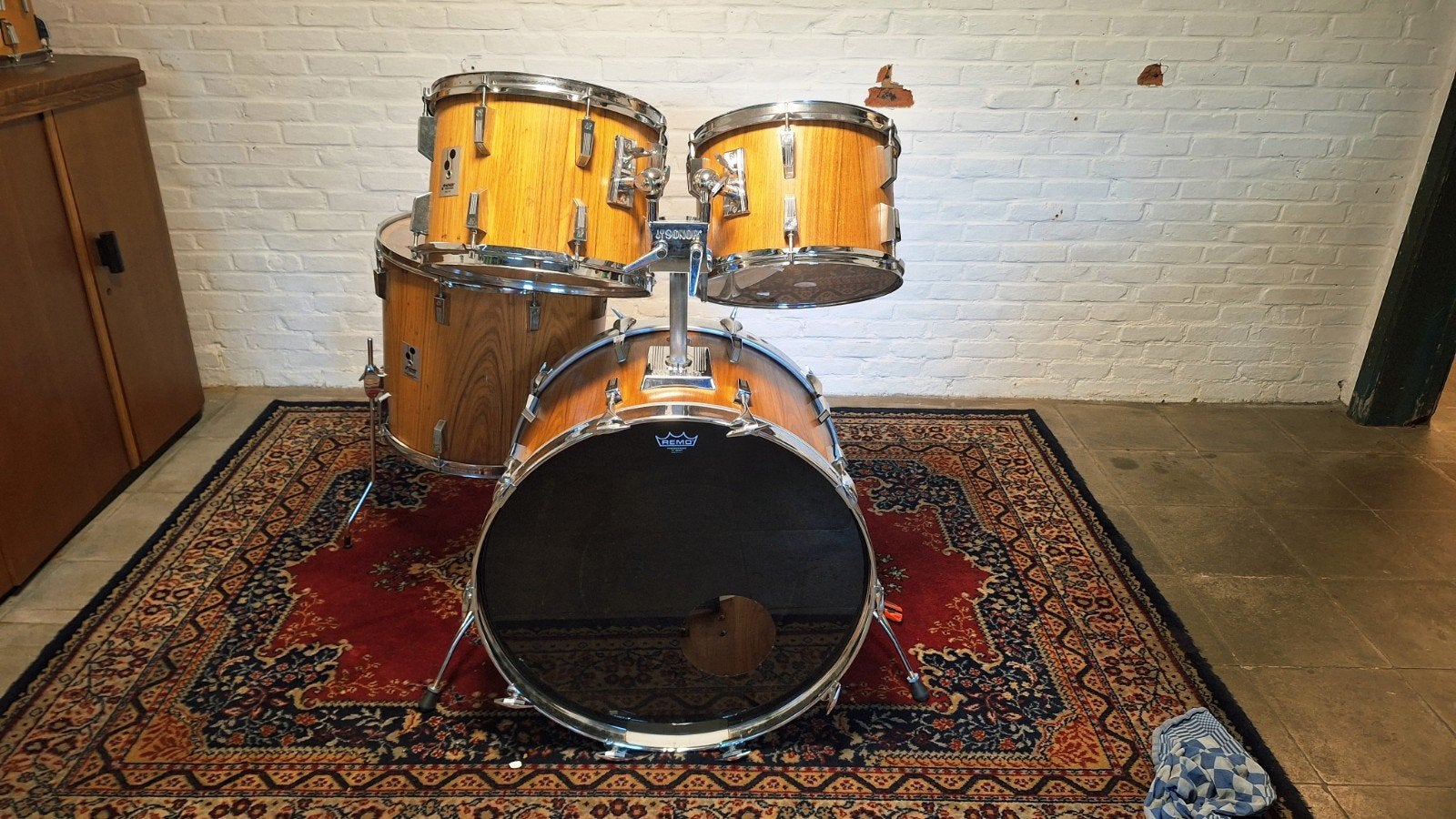 Sonor Phonic Genuine Veneer 70's  24"/13"/14"/18", Muziek en Instrumenten, Ophalen of Verzenden, Gebruikt, Sonor