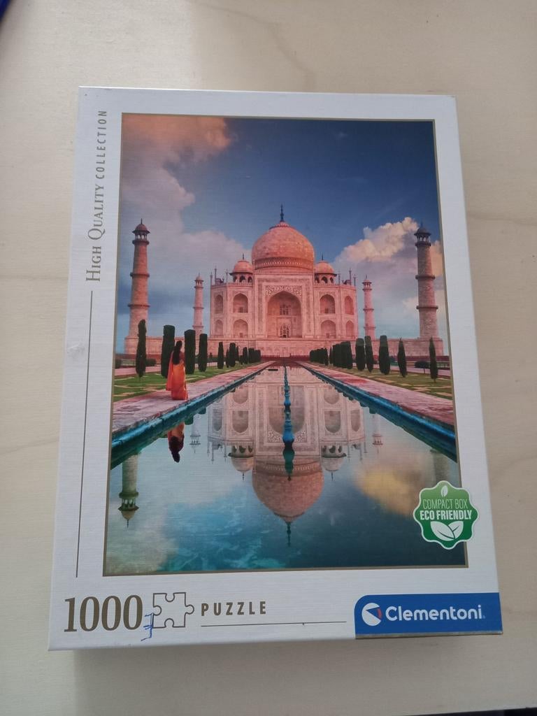 Puzzle Clementoni 1000 pièces - Taj Mahal, Hobby & Loisirs créatifs, Sport cérébral & Puzzles, Utilisé, Puzzle, 500 à 1500 pièces