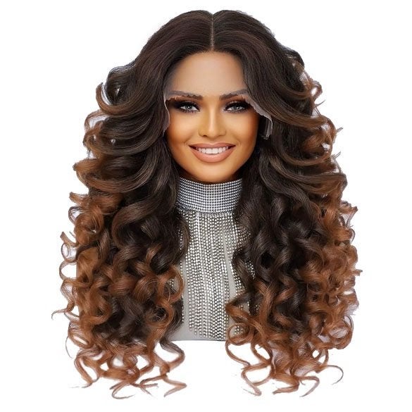 Luxe lace front pruik lang haar zachte krullen Calla T1B-30, Handtassen en Accessoires, Ophalen of Verzenden, Nieuw