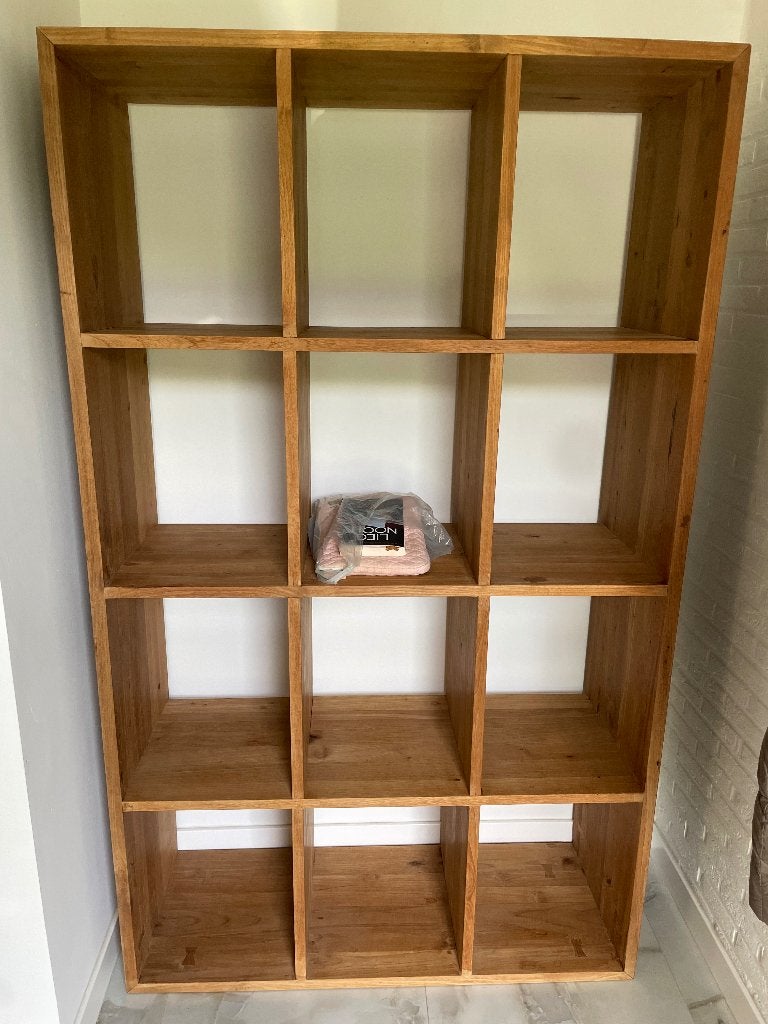 Teak boekenkast roomdivider, Huis en Inrichting, Ophalen, Zo goed als nieuw, Teakhout