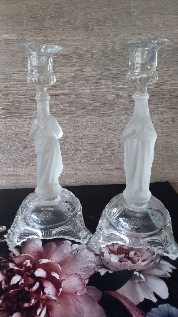 glazen kandelaars, Antiek en Kunst, Ophalen, Glas