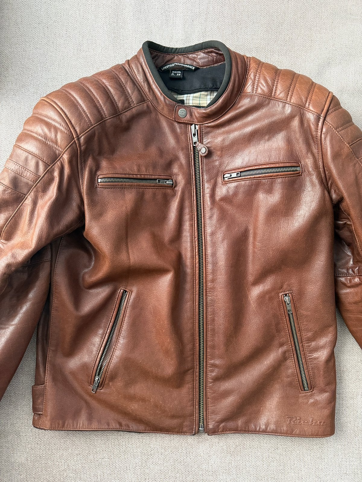 Richa Daytona 2 bruin leder motorjas maat 54, Motoren, Ophalen, Nieuw zonder kaartje, Heren, Jas | leer