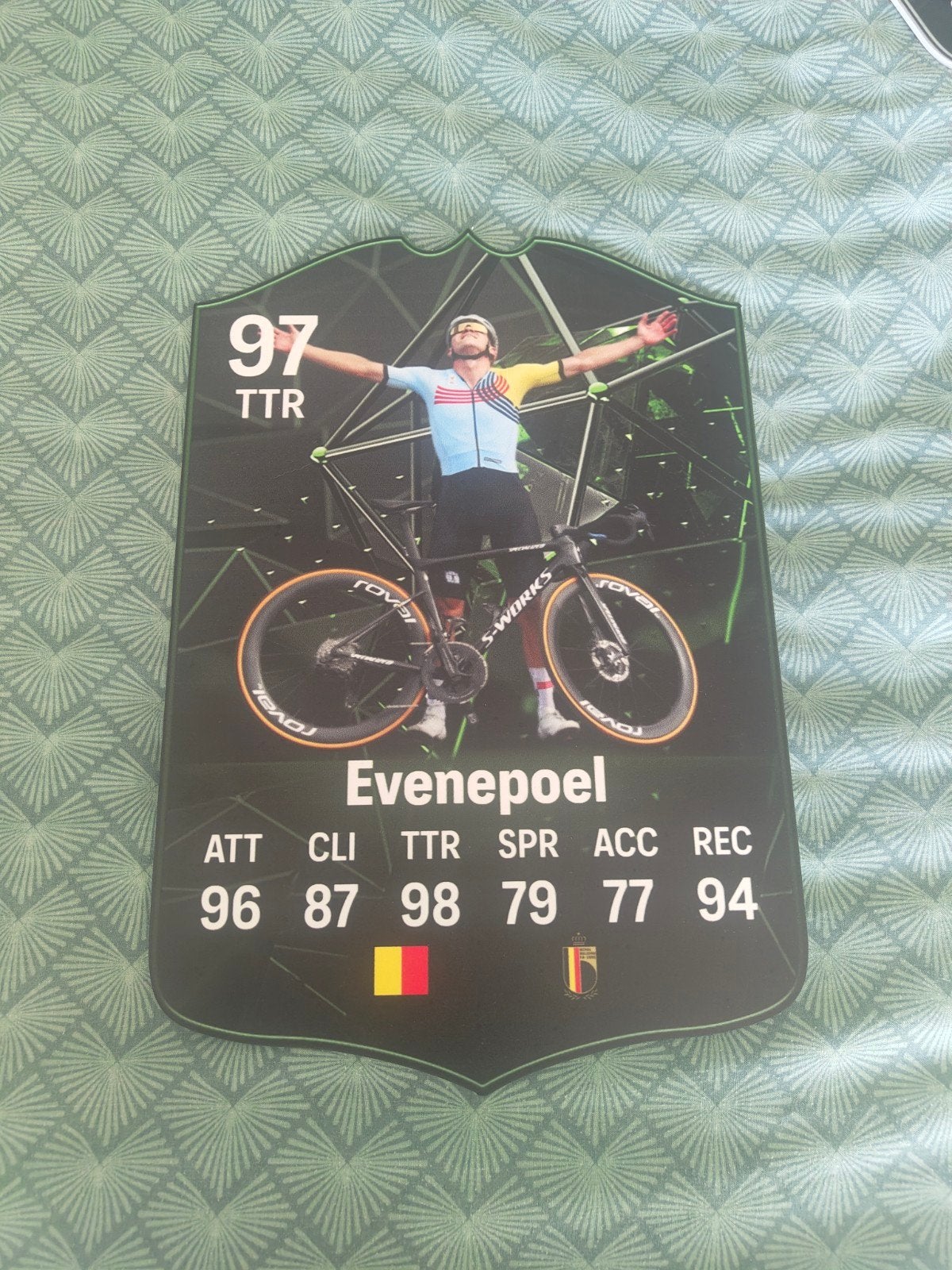 Wielerkaartje (37cmx25cm) - Remco Evenepoel, Enlèvement, Comme neuf, Image