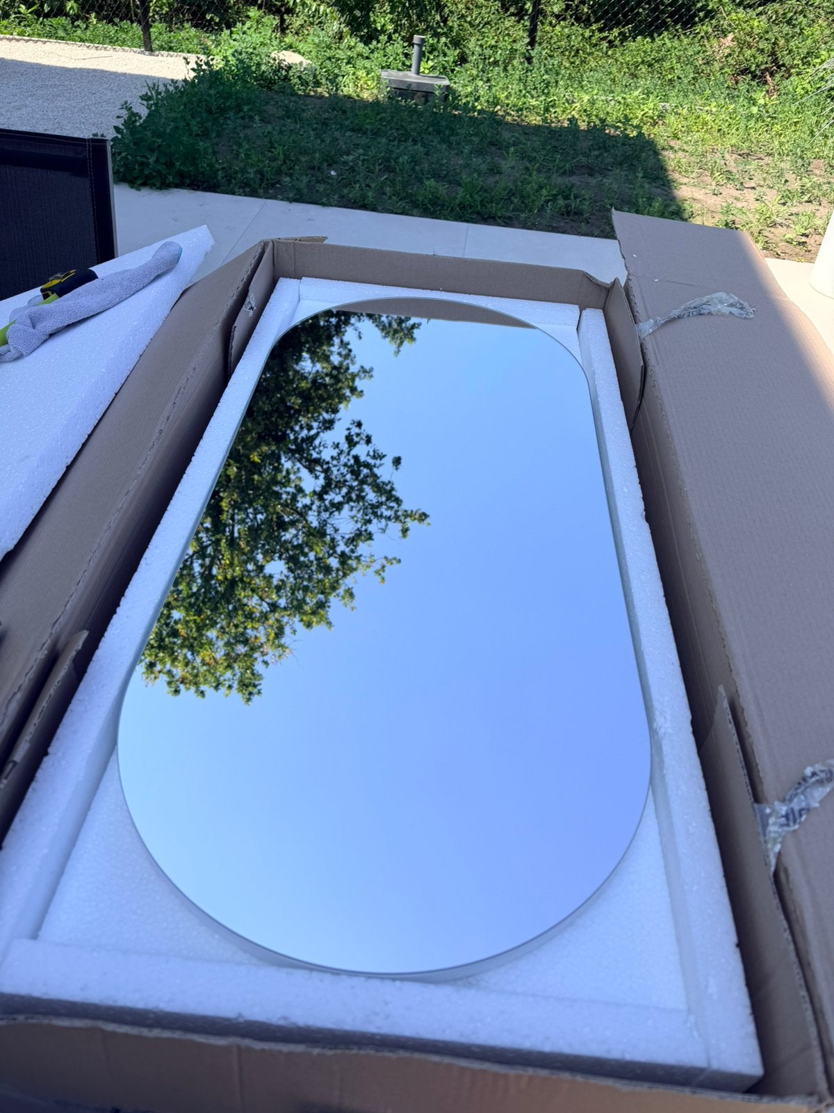 2x Ovale spiegelkast badkamer (wit), Huis en Inrichting, Badkamer | Badkamermeubels, Ophalen, Minder dan 50 cm, Spiegelkast, Nieuw