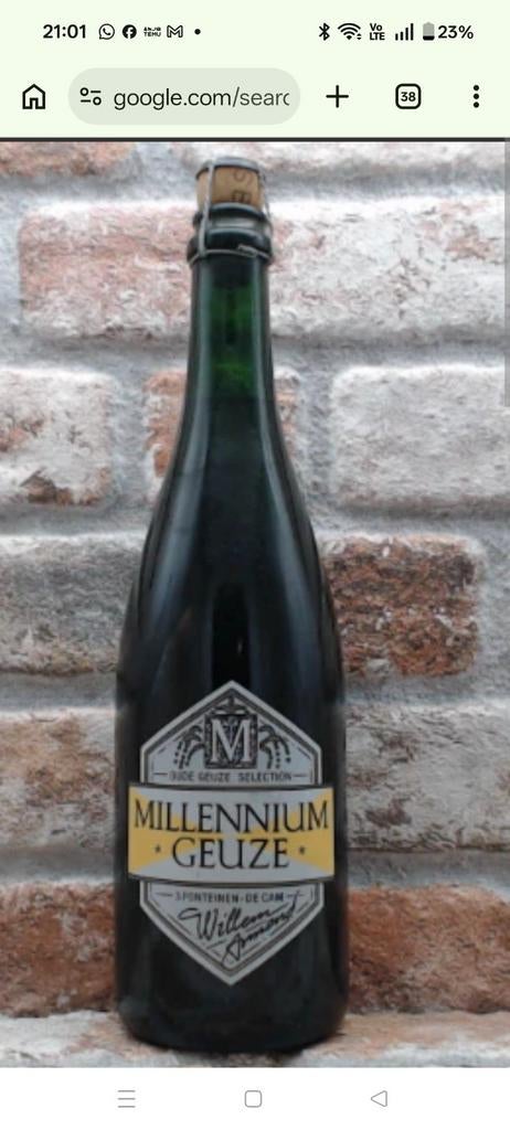 Millenium Geuze 75cl 1998. Brasserie De Cam et fontaines de, Enlèvement ou Envoi