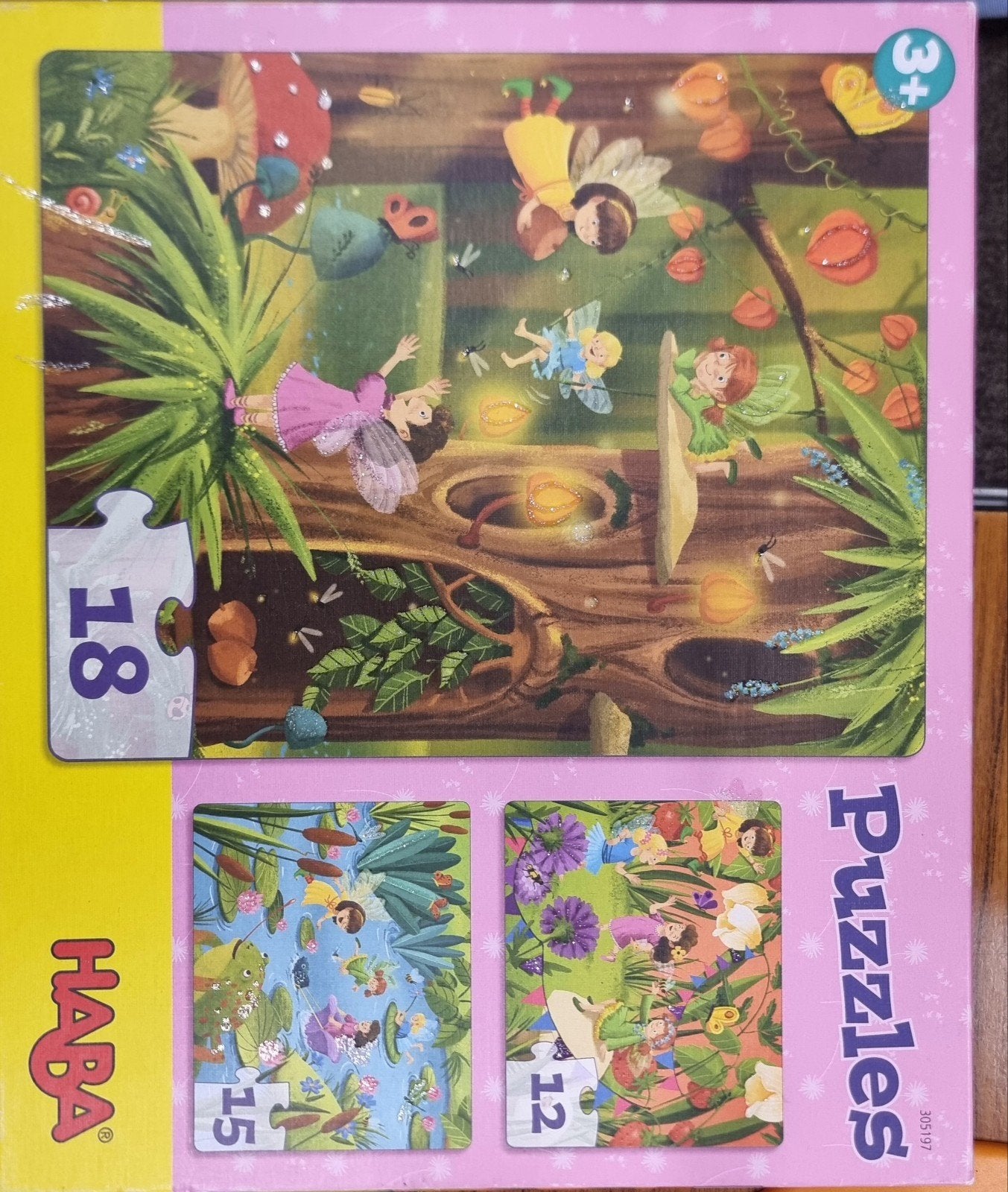 3 in 1 Haba puzzel Elfjes vanaf 3 jaar, Ophalen of Verzenden, Zo goed als nieuw, Puzzelen