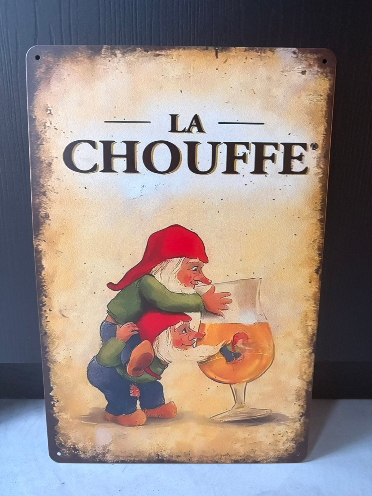Reclamebord La Chouffe, Verzamelen, Ophalen of Verzenden, Nieuw, Reclamebord, Plaat of Schild, Overige merken