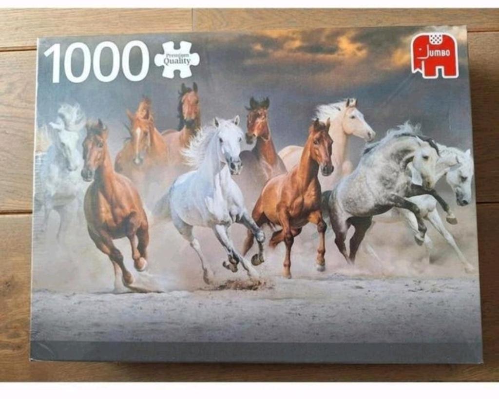 Nieuw in ongeopende verpakking puzzel paarden 1000 stukjes, Ophalen of Verzenden, 500 t/m 1500 stukjes, Nieuw, Legpuzzel