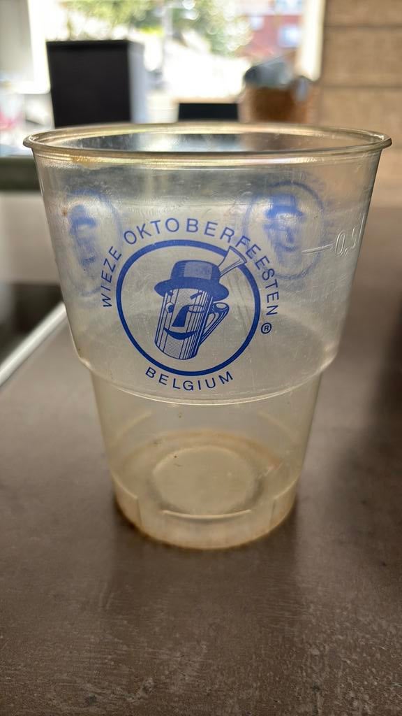 Wieze Oktoberfeesten plastiek beker, Verzamelen, Biermerken, Ophalen of Verzenden, Gebruikt