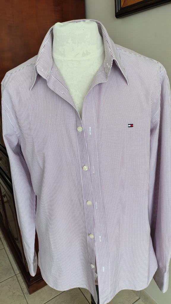 Overhemd "Tommy Hilfiger" gestreept maat L, Kleding | Heren, Overhemden, Overige kleuren, Ophalen of Verzenden, Zo goed als nieuw