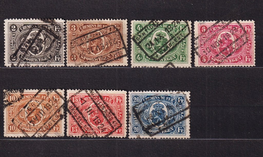 België Spoorwegzegels 1921-22 TR128-TR134 gestempeld, Postzegels en Munten, Postzegels | Europa | België, Verzenden, Gestempeld