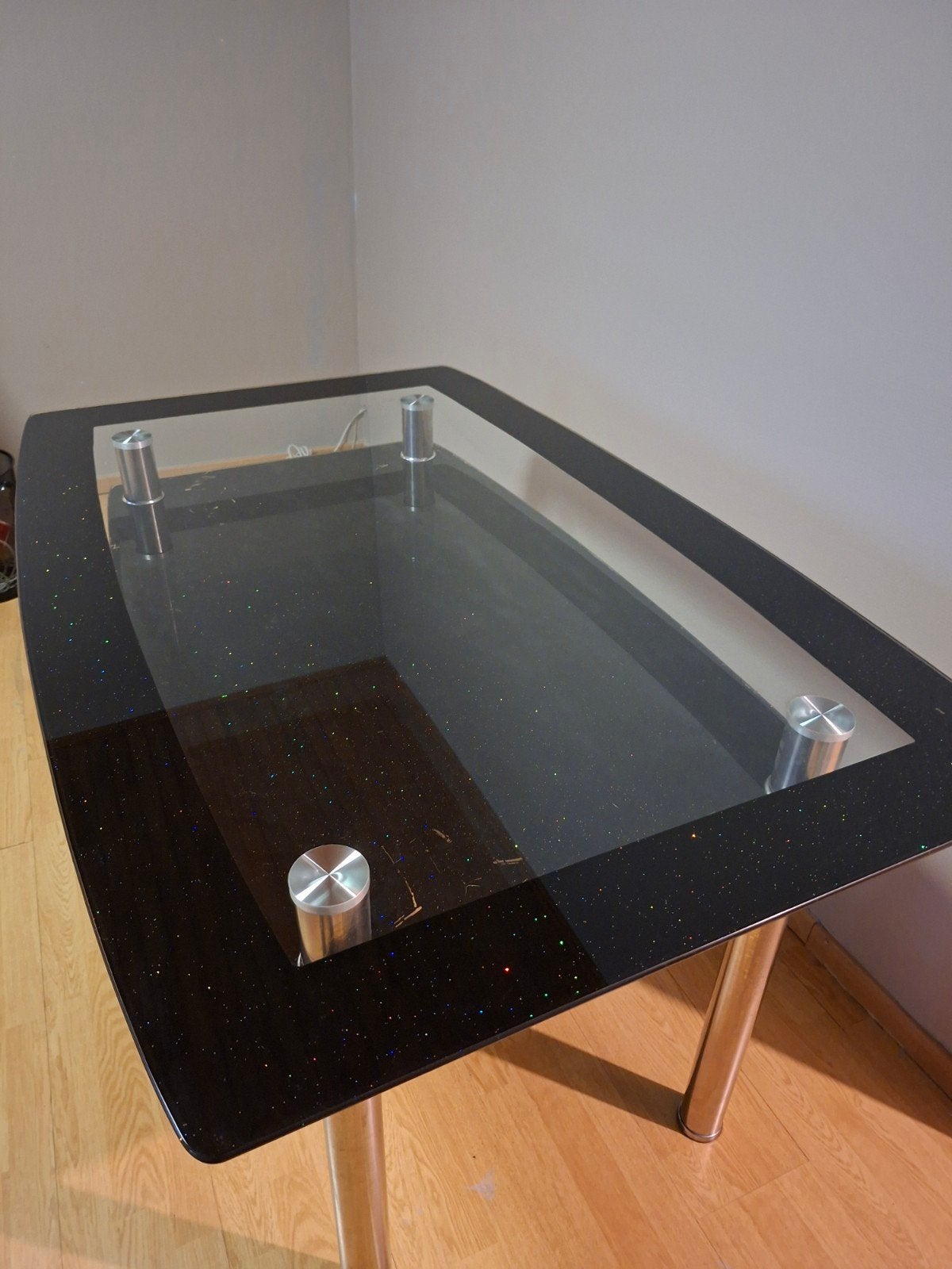 Très belle table en verre paillettée, Enlèvement, Verre
