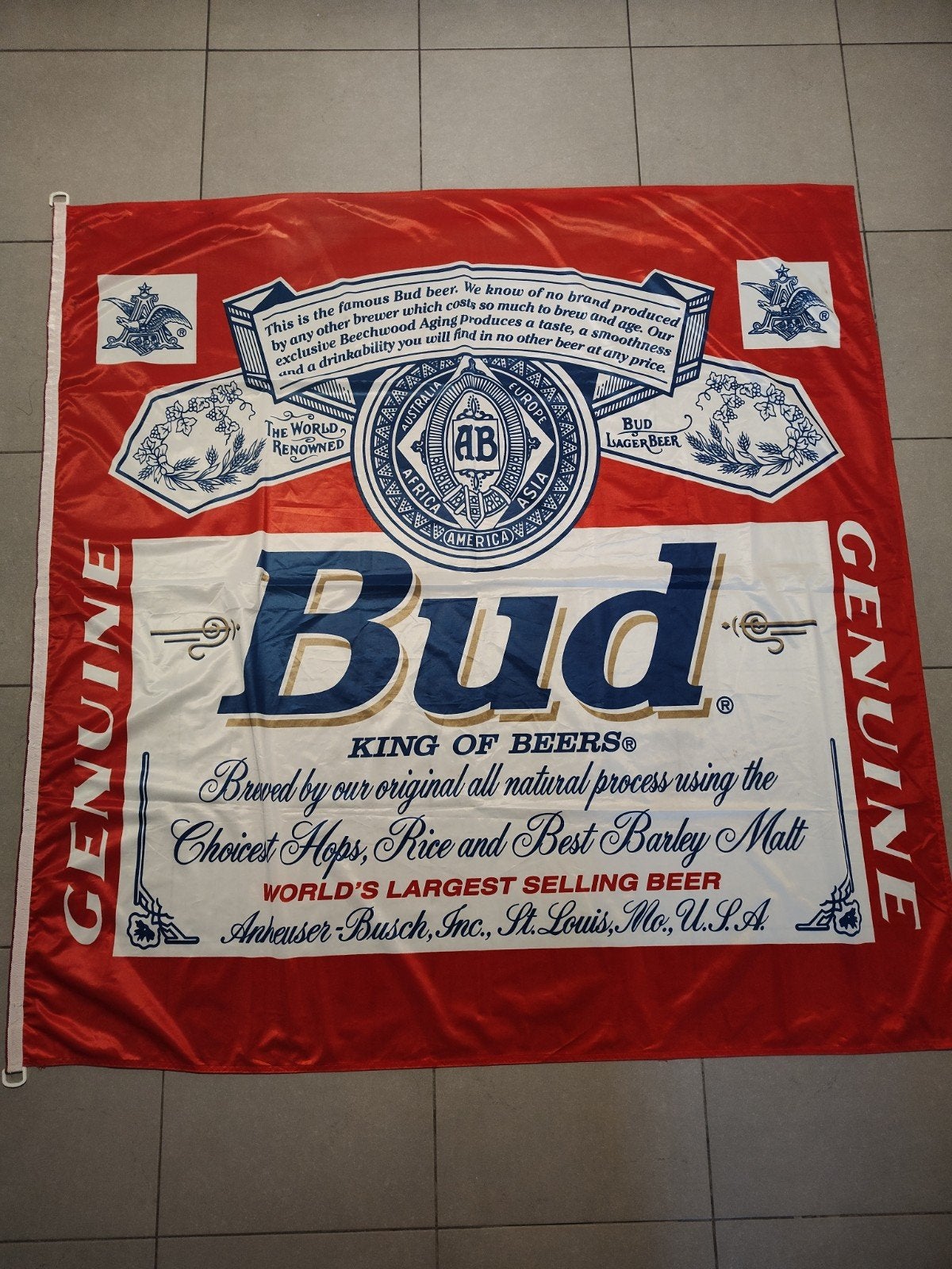 Budweiser reclamevlag 145  150 cm., Ophalen of Verzenden, Gebruikt