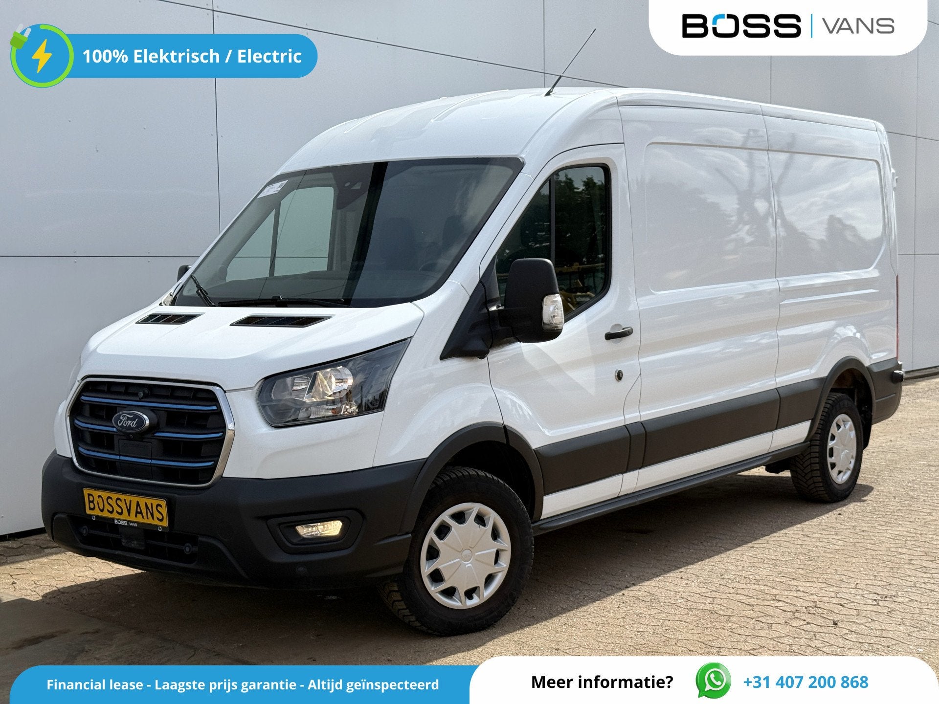 Ford E-Transit 68kWh 184PK L3H2 317km WLTP 96,2% (SOH) BEV S, Achat, 135 kW, Entreprise, 3 places