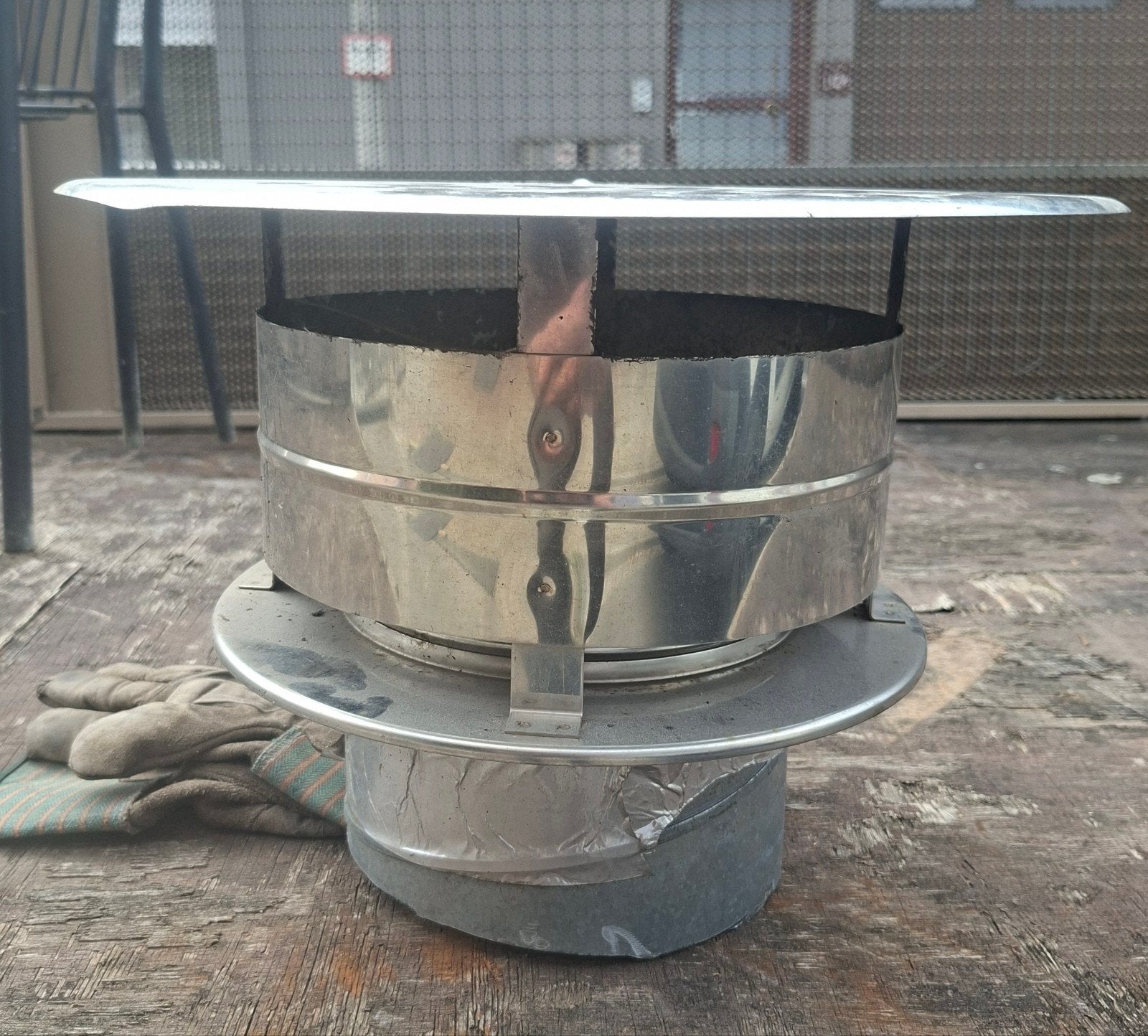 regenkap inox schouw - dia 20cm, Ophalen