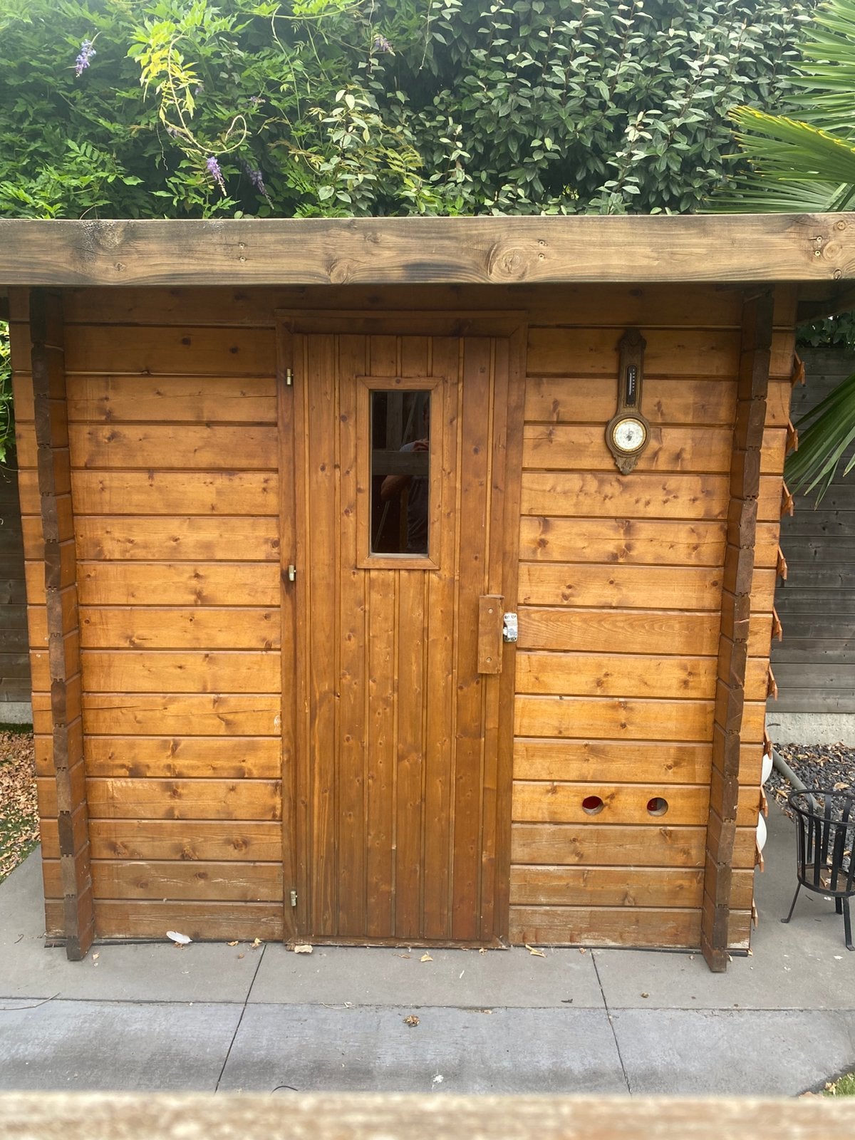 Massieve houten finse sauna, Sport en Fitness, Sauna, Ophalen, Zo goed als nieuw