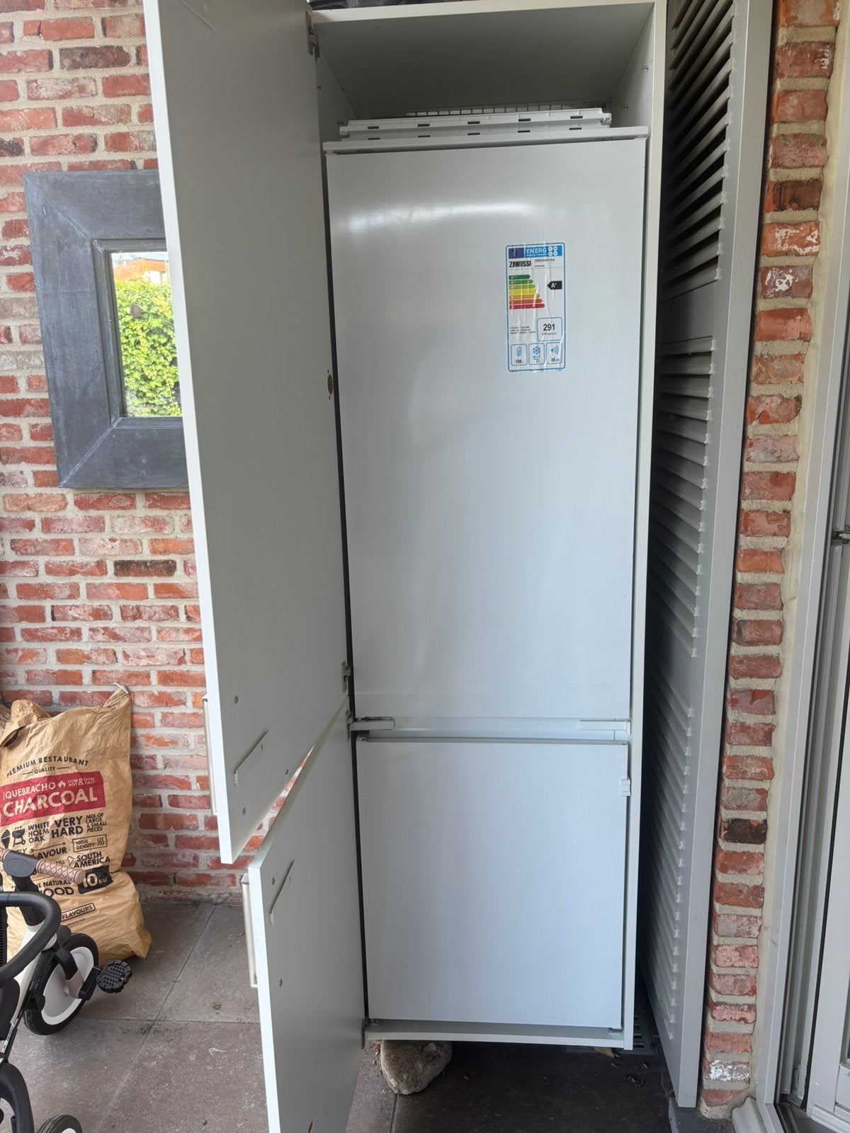 Zanussi koelkast met bijpassende kast, Ophalen, Gebruikt, Met aparte vriezer, 160 cm of meer