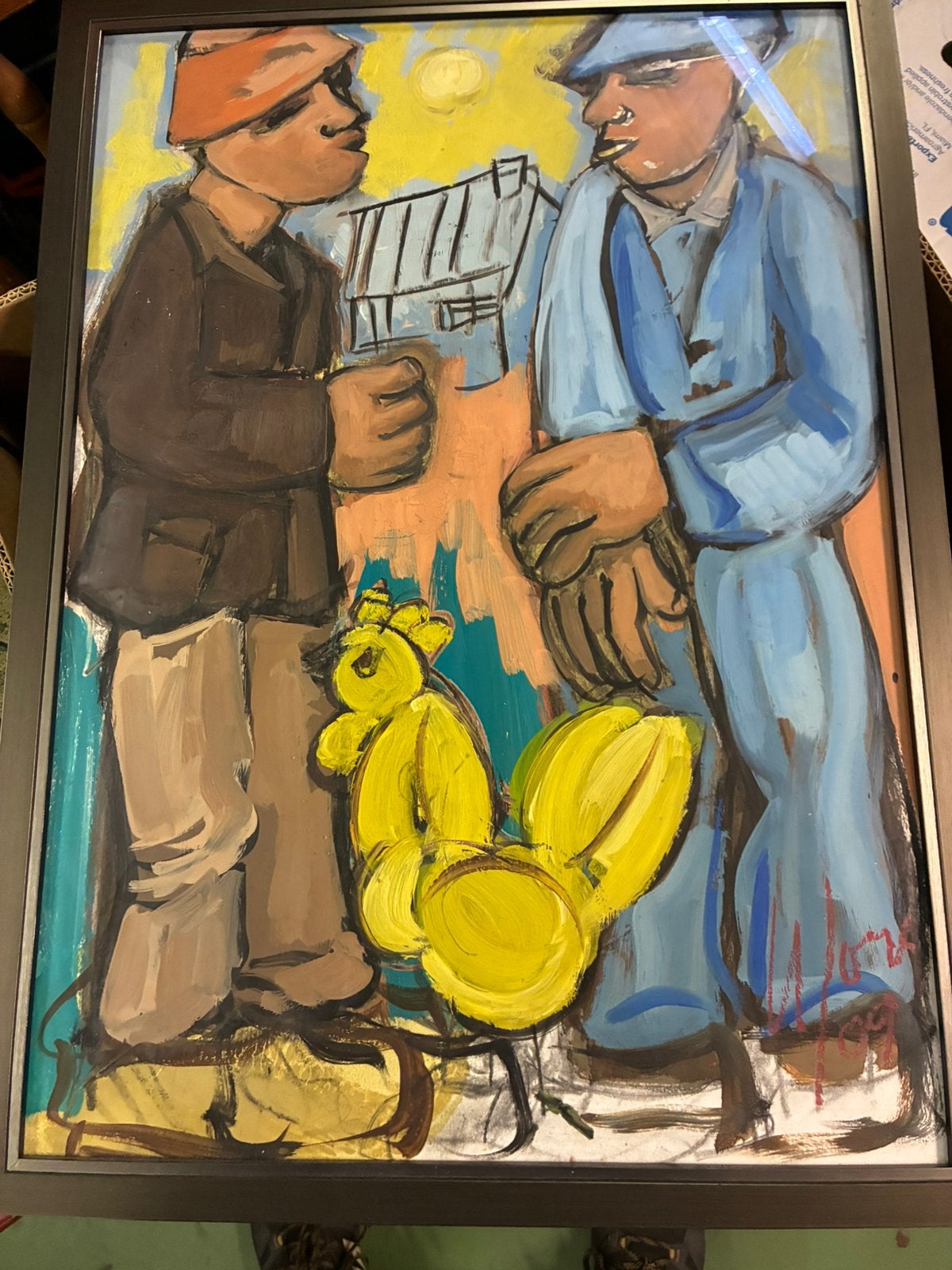 Wilfried Joye gesigneerd, Ophalen, Glas, Gesigneerd, Acrylverf