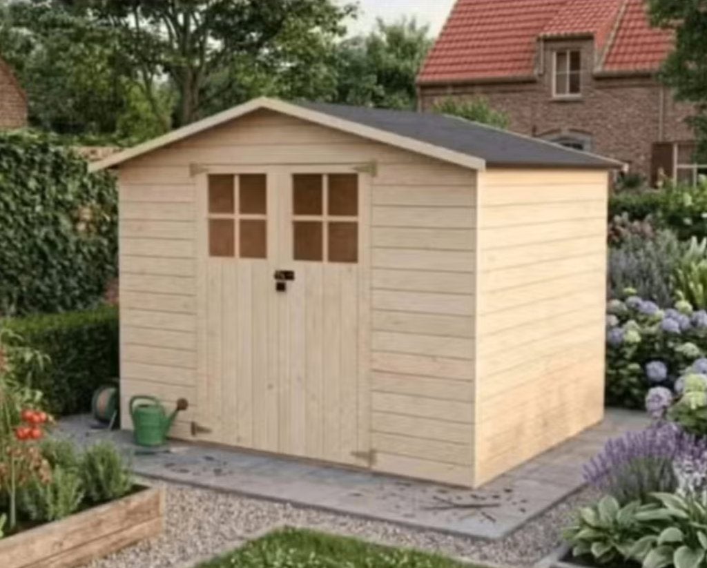Dennenhouten tuinhuis 5,3m2, Tuin en Terras, Ophalen, Gebruikt, Hout, Tuinhuis