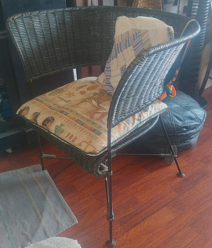 Chaise large en osier, Maison & Meubles, Chic, Autres couleurs, Métal, Comme neuf