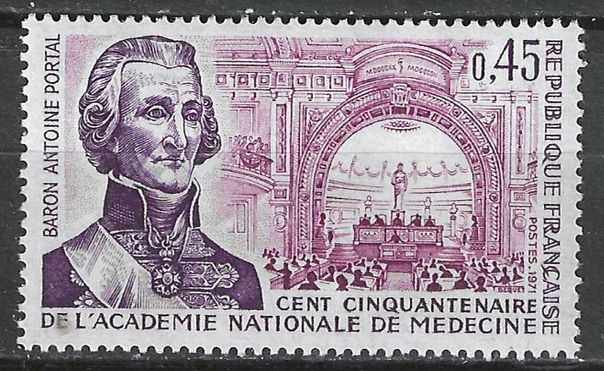 Francia 1971 - Yvert 1699 - Baron Antoine Portal (PF), Envoi, Non oblitéré