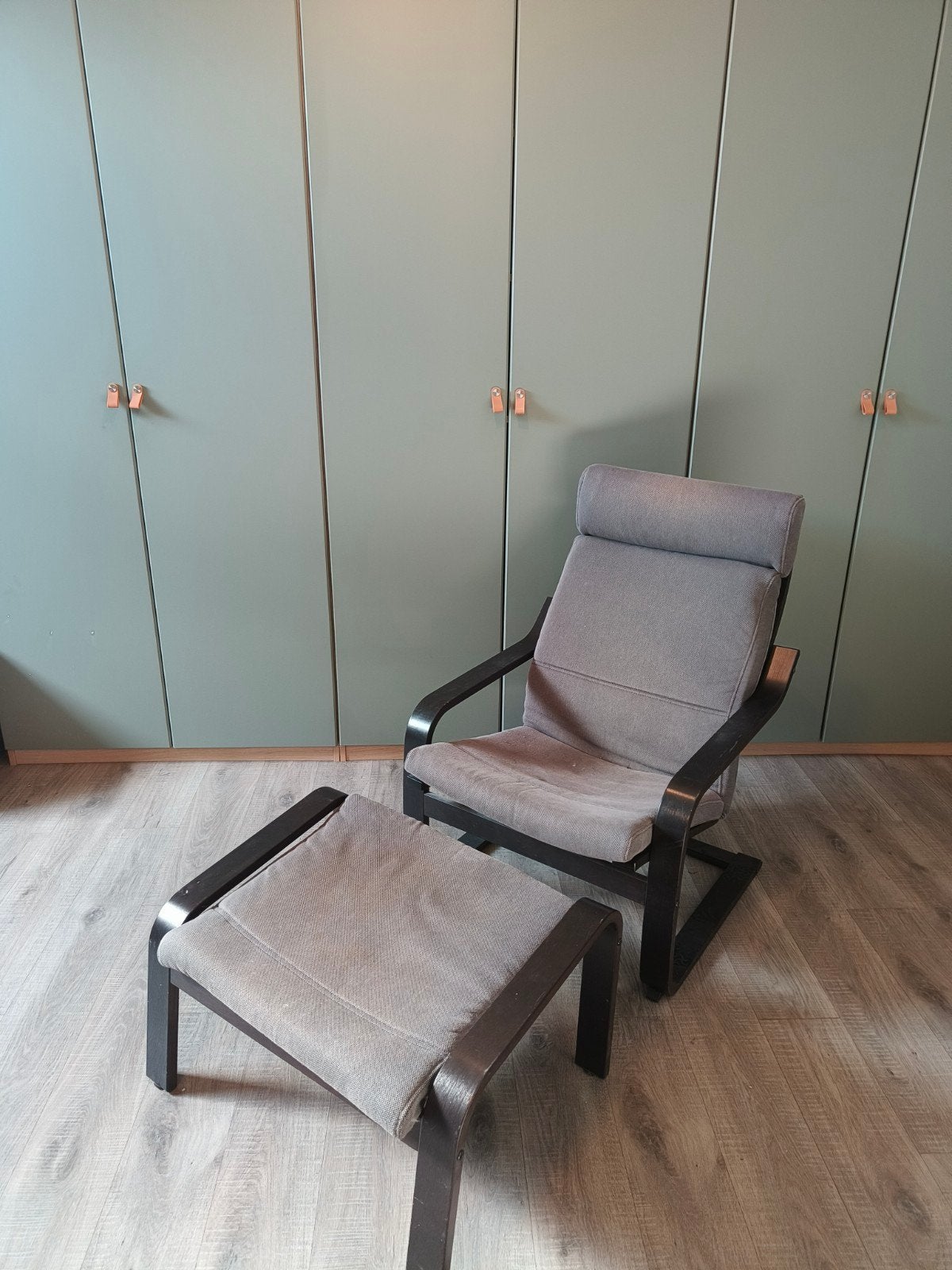 wipstoel Ikea met voetbankje, Tuin en Terras, Ophalen, Gebruikt, Hout