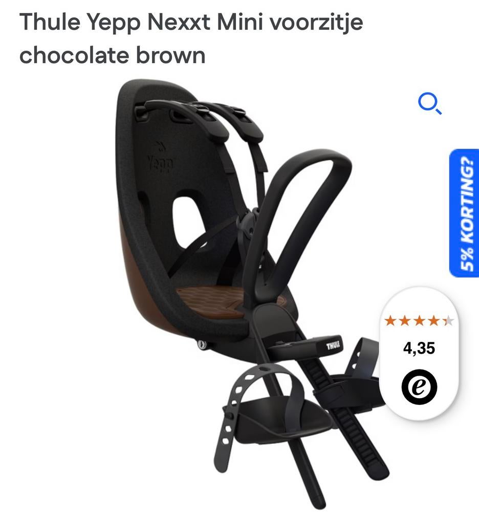 Thule Yepp Next mini, Ophalen, 0 t/m 18 kg, Voorzitje, Gebruikt