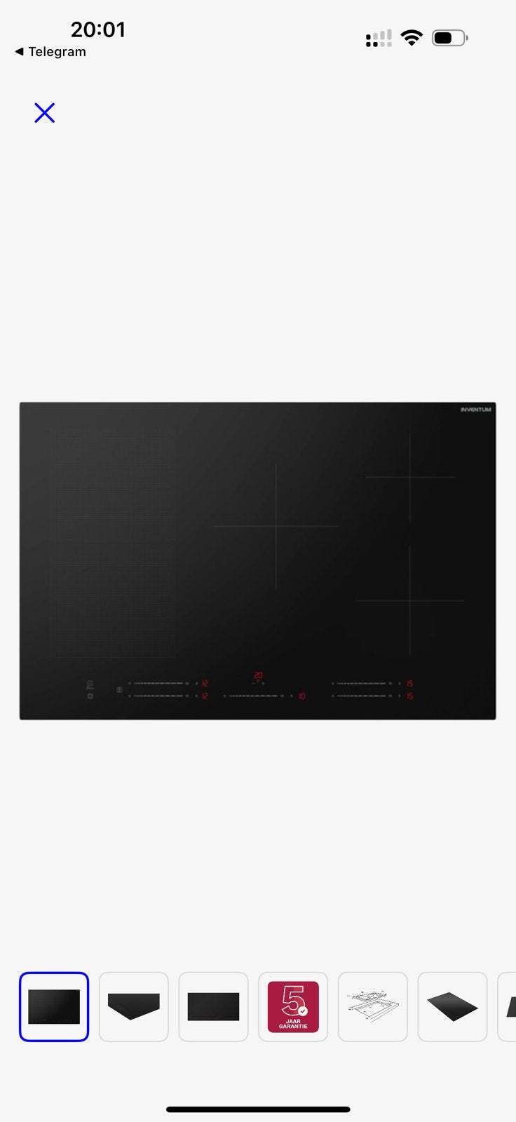 Inventum IKI8045 inductiekookplaat 80cm, Elektronische apparatuur, Ophalen, Zo goed als nieuw