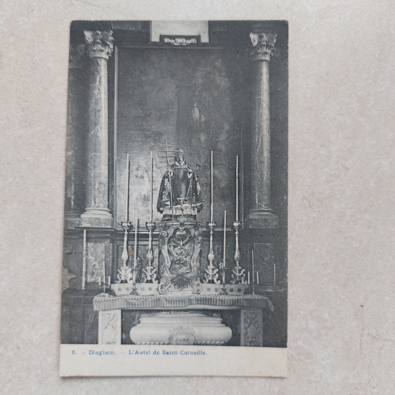 Oude postkaart van Diegem: Altaar St. Corneille, Antiek en Kunst, Kunst | Etsen en Gravures, Ophalen of Verzenden