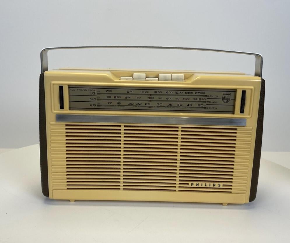 1961 L3X14T draagbare Philips nostalgische vintage radio, Antiek en Kunst, Curiosa en Brocante, Ophalen of Verzenden