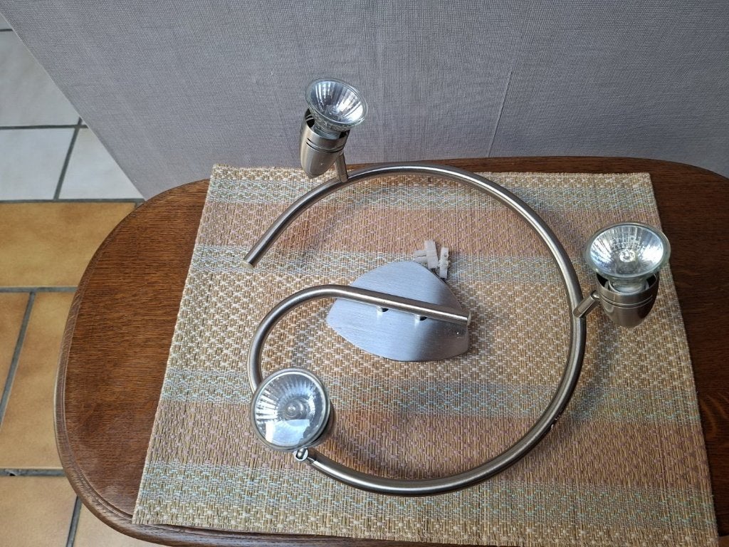 Plafonnier 3 lampes, Maison & Meubles, Enlèvement, Utilisé, 30 cm, Métal