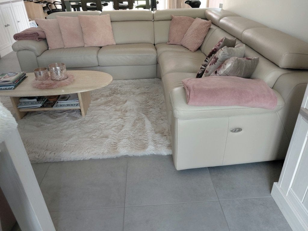 Lederen Hoeksalon met 2 Relaxzetels, Huis en Inrichting, Ophalen, 250 tot 300 cm, Hoekbank, Leer