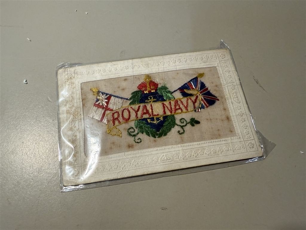 ww1 - Great war postkaart - Royal navu - silk 1918, Ophalen of Verzenden