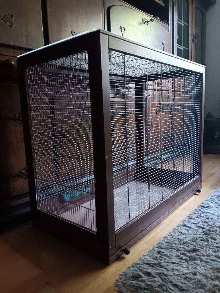 Grote vogelkooi, Animaux & Accessoires, Oiseaux | Cages & Volières, Utilisé, Cage à oiseaux, Bois, Enlèvement