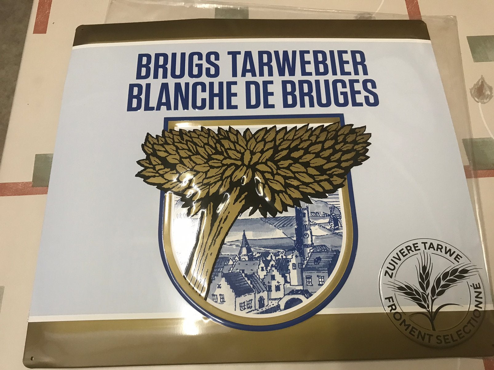 Panneau publicitaire en métal pour la bière de blé de Bruges, Enlèvement ou Envoi, Comme neuf, Panneau publicitaire